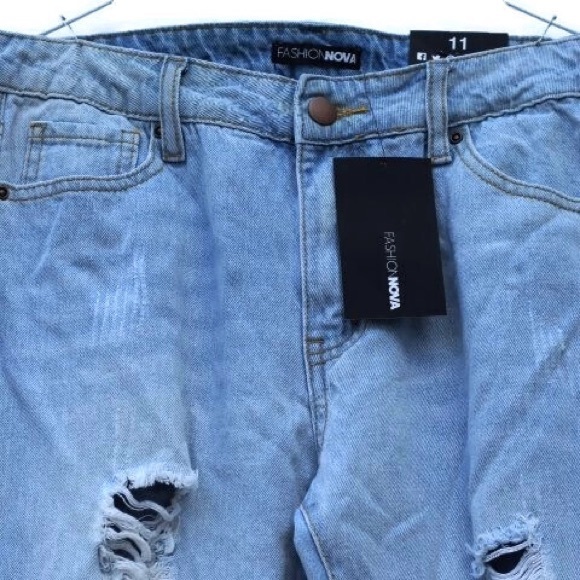 Fashion Nova Dear Mamma Distressed Ankle Jeans - Picture 3 of 5